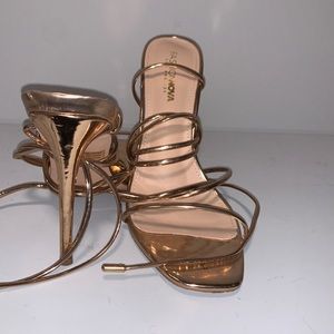 Fashion Nova Lace Heels . ONLY WARN ONCE .